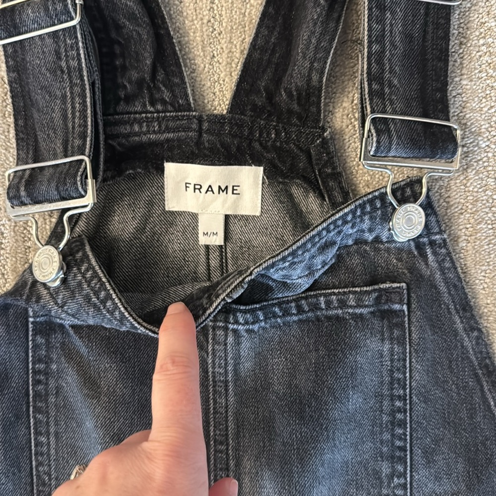FRAME Denim Classic Overalls in Blackwater M - Picture 4 of 9